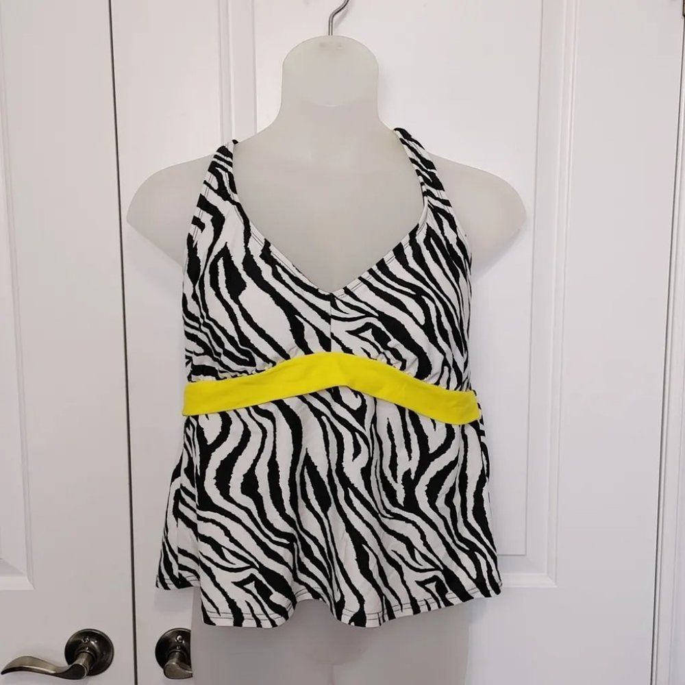 Zebra print 3x tankini swim top